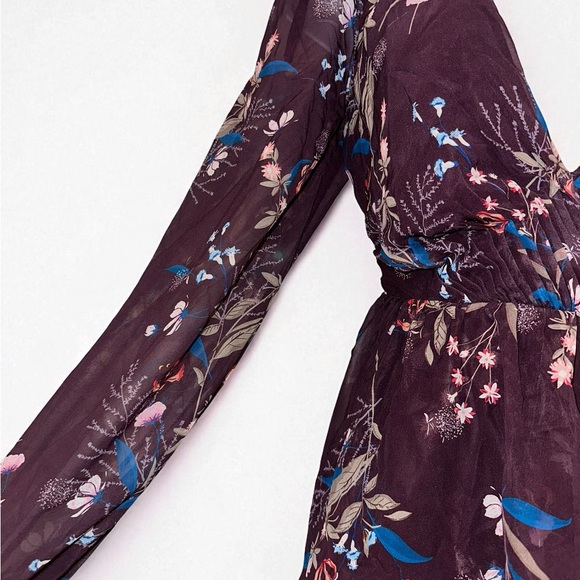 Ieena by Mac Duggal Floral Tiered Gown in Purple - Picture 4 of 9